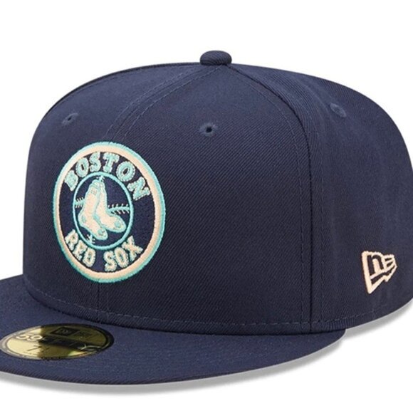 59Fifty Cap Boston Red Sox MLB Color UV Oceanside Peach 7 1/4 - Picture 3 of 10